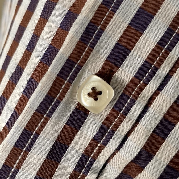 Bugatchi long sleeve casual button down shirt size large blue,brown - Picture 3 of 8